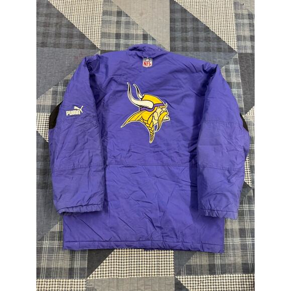 Vintage 1990s Puma Starter‎ Jacket NFL Minnesota Vikings Jacket Men’s Size M - Picture 3 of 7